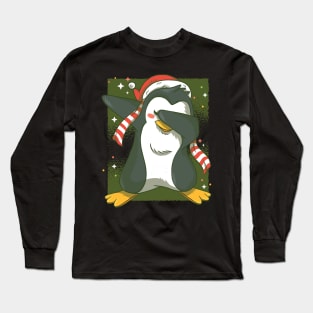 Christmas Dabbing Penguin Long Sleeve T-Shirt